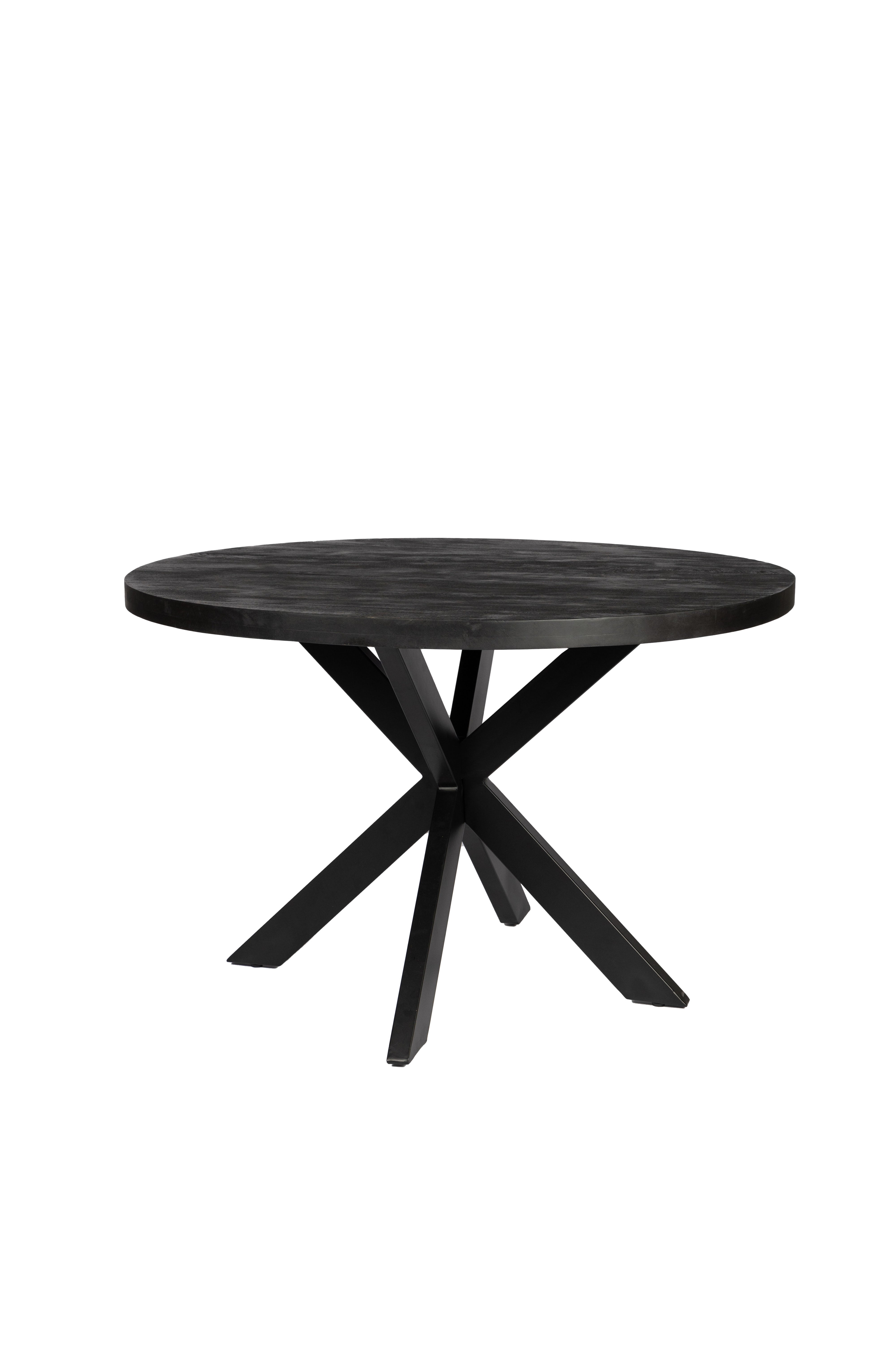 Table à manger ronde - 130 cm - Noir - Bois de manguier