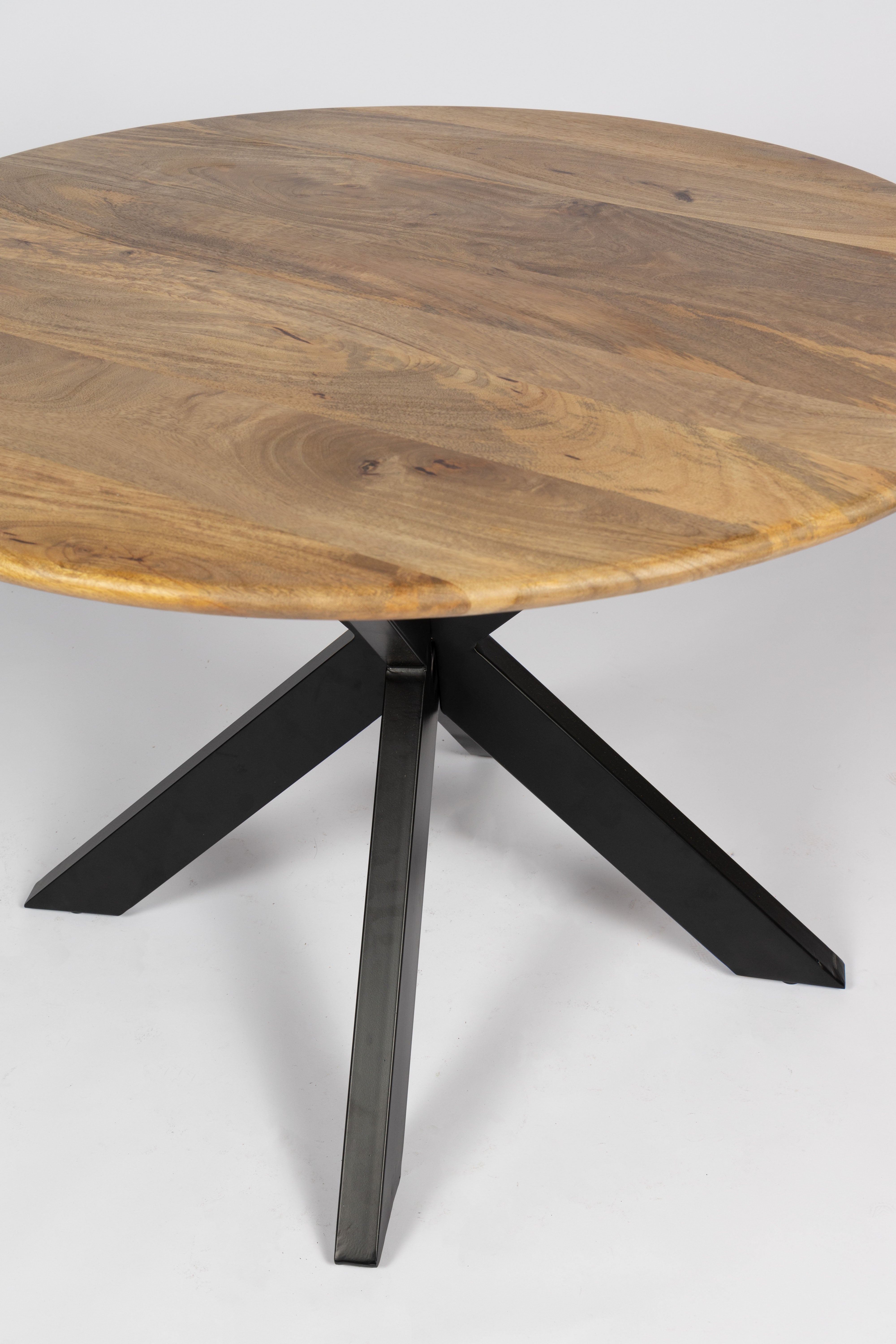 Ronde Eettafel - 100cm - Ronde rand - Naturel - Mango hout