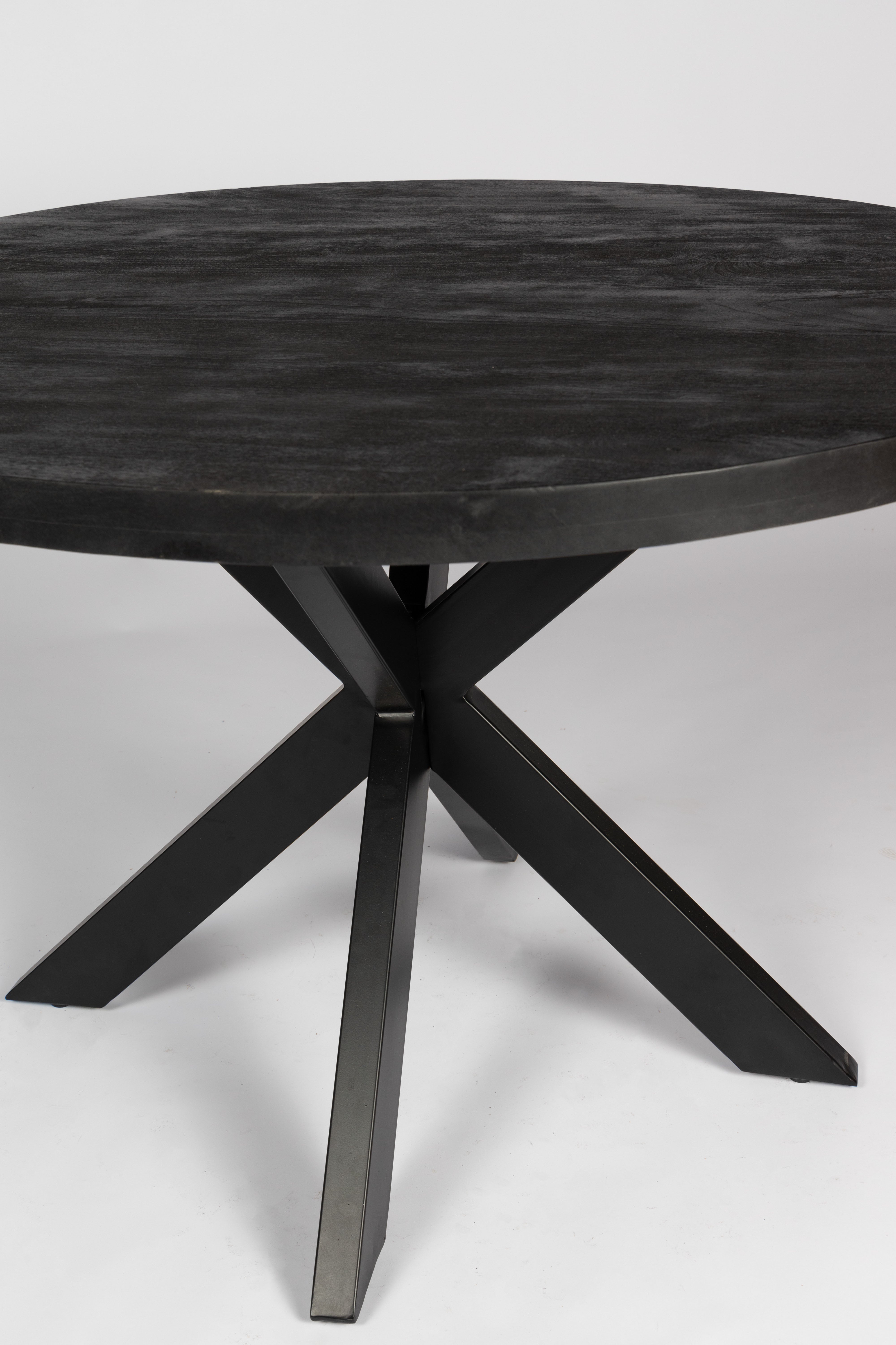 Ronde Eettafel - 110cm - Zwart - Mangohout