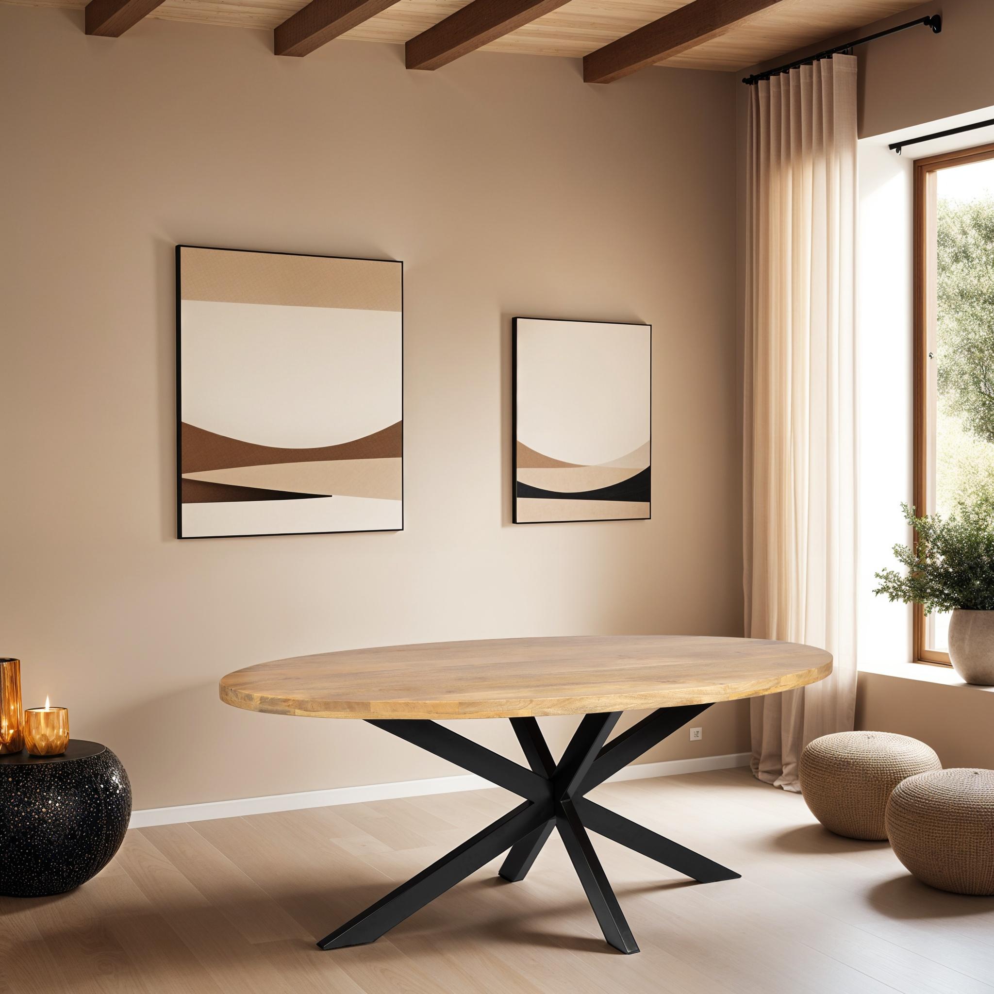 Ovale Eettafel - 190cm - Naturel - Mangohout