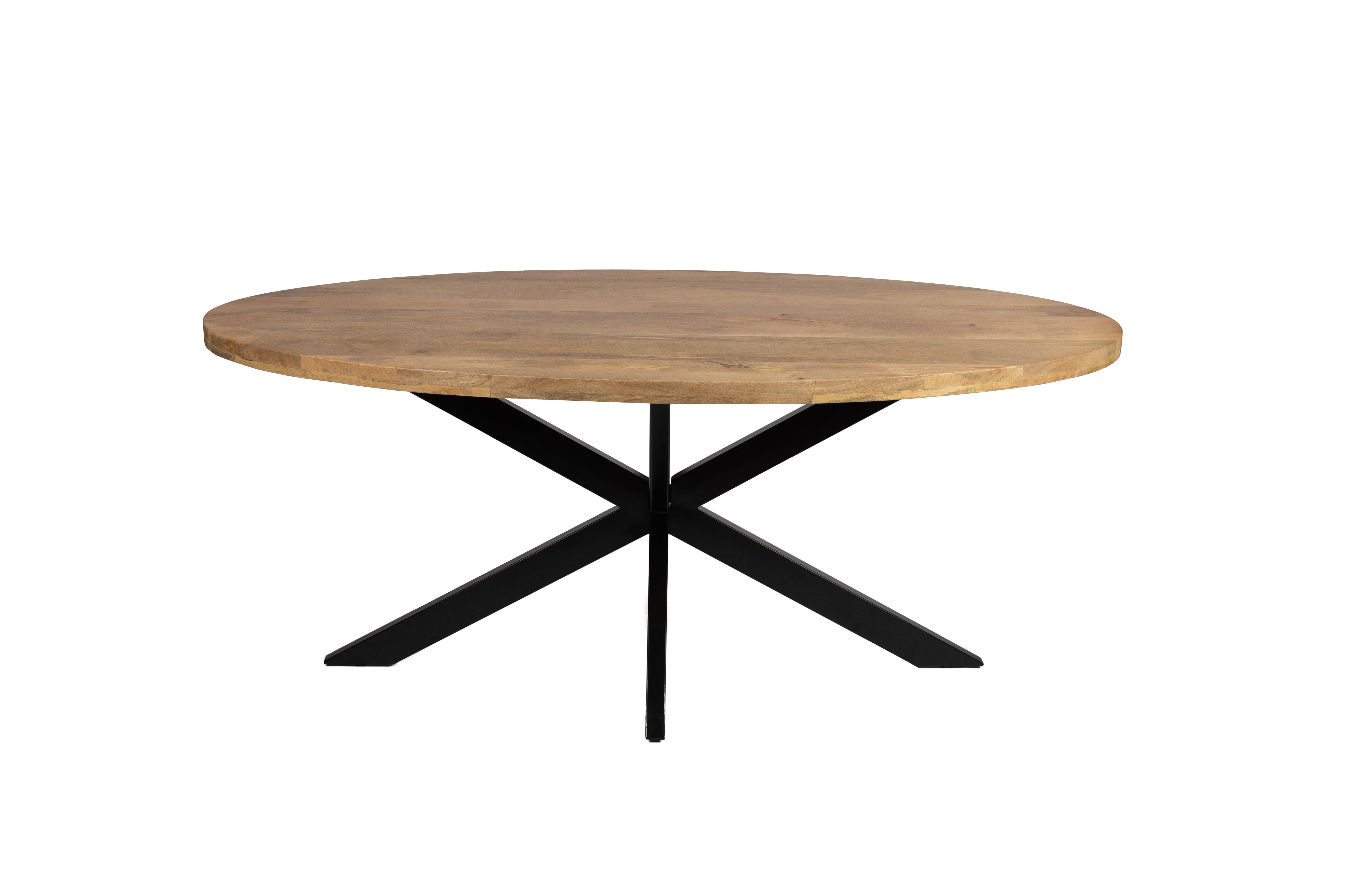 Table à manger ovale - 190 cm - Naturel - Bois de manguier