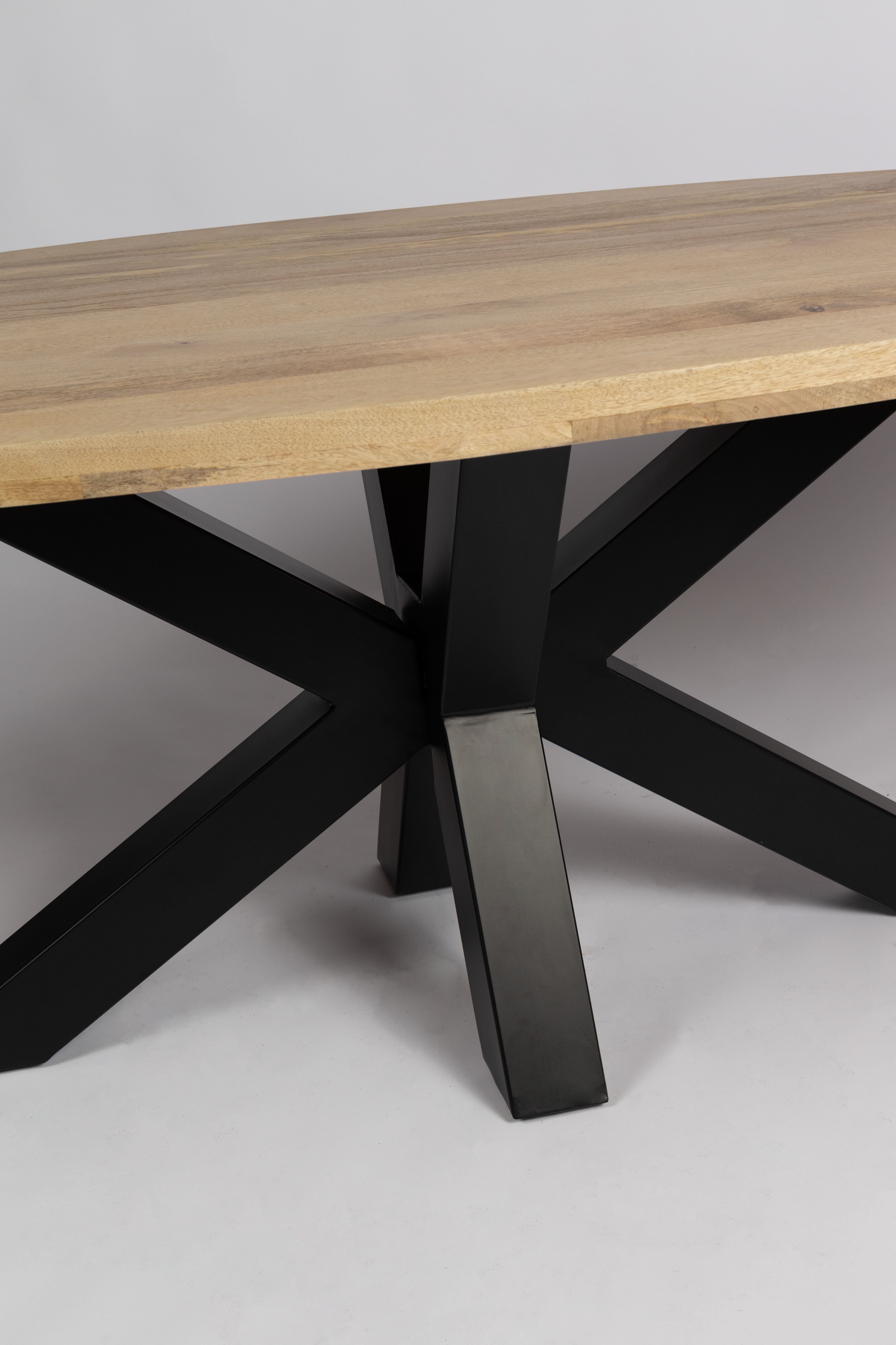 Table à manger ovale - 240 cm - Cadre épais - Naturel - Bois de manguier