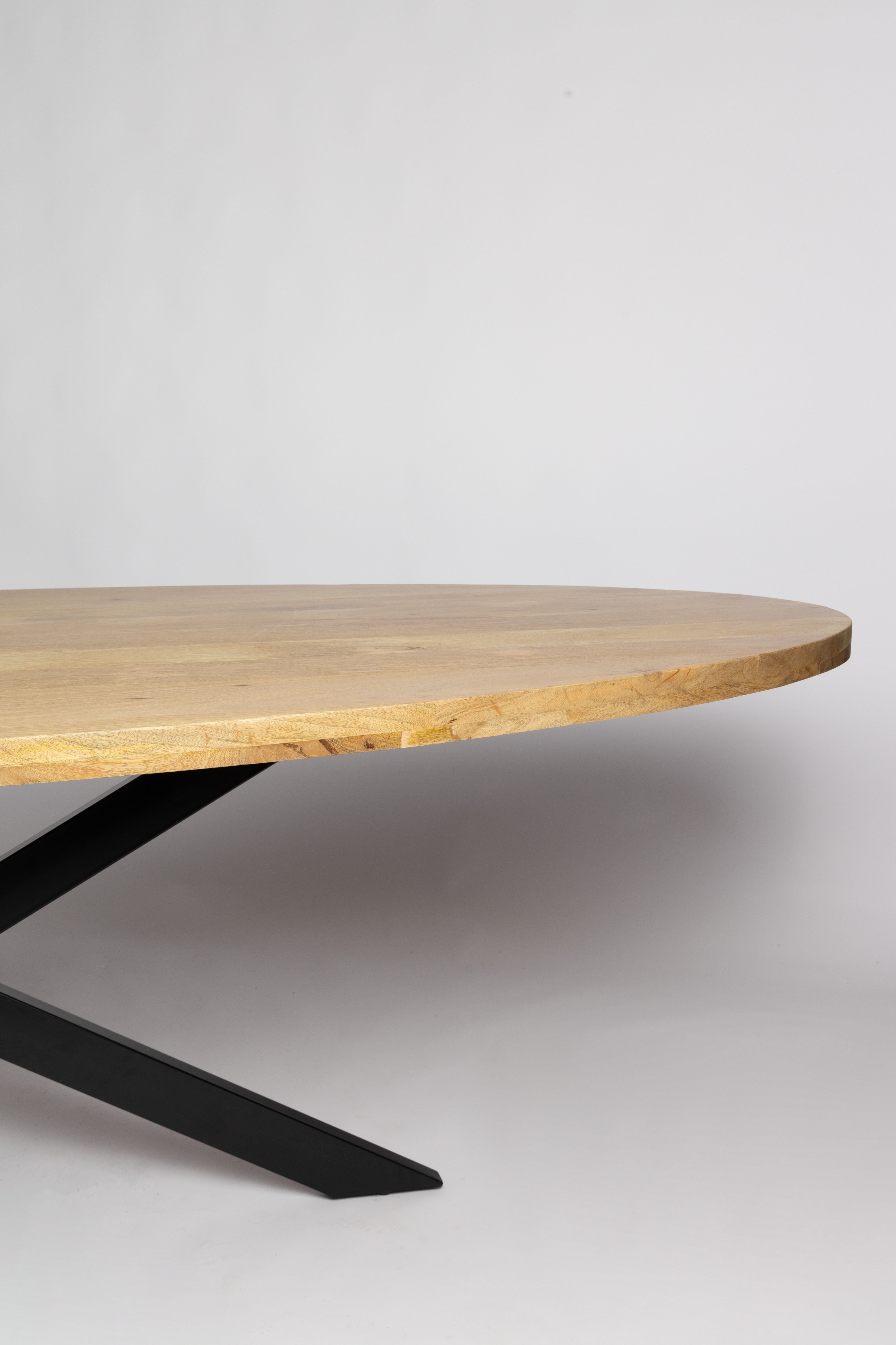 Table à manger ovale - 170 cm - Naturel - Bois de manguier