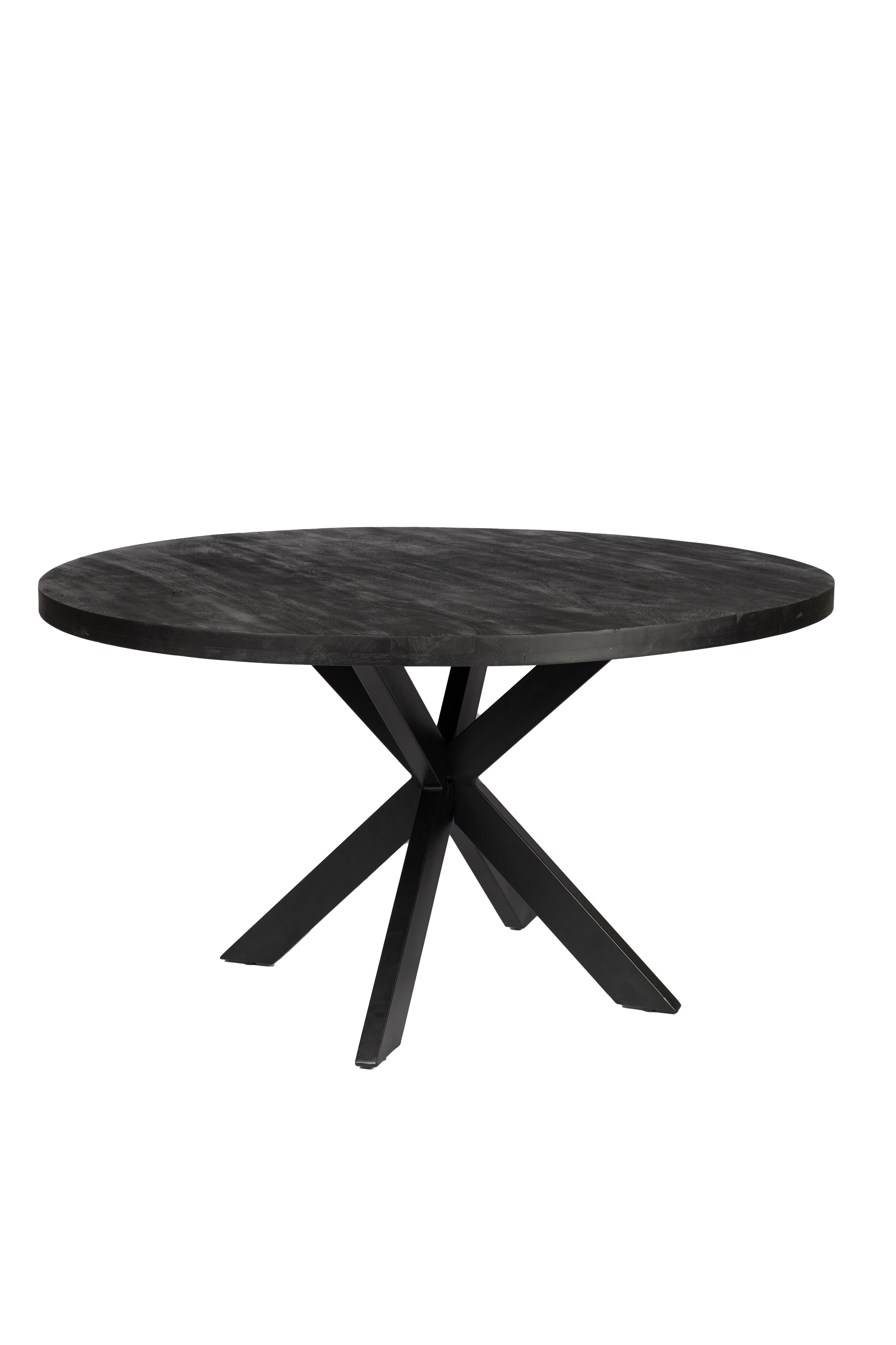 Table à manger ronde - 140 cm - Noir - Bois de manguier