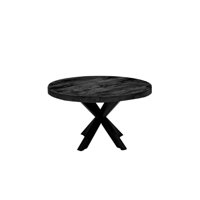 Table Basse Ronde - 80 cm - Noir - Bois de Manguier