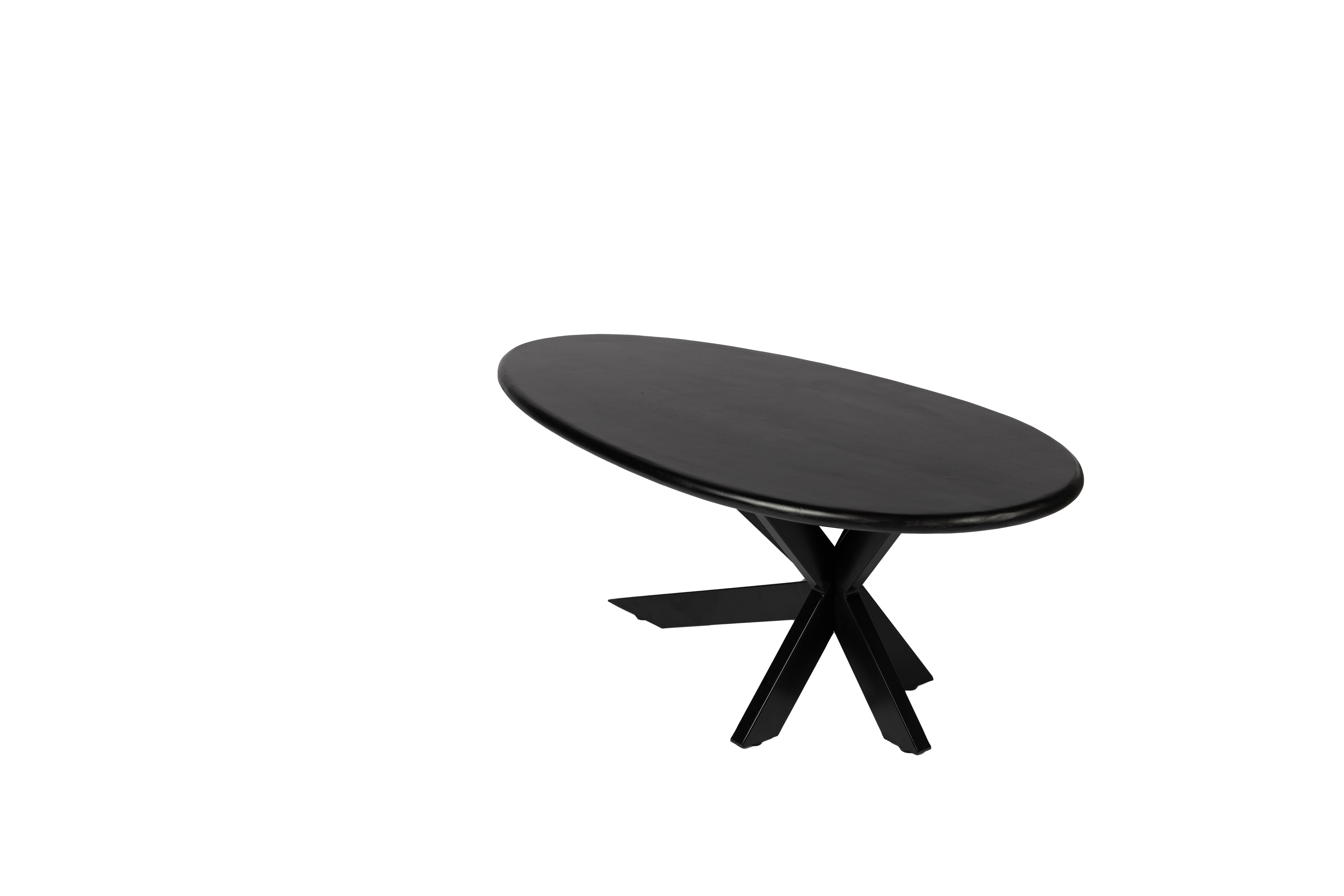 Table Basse Ovale / 120 cm - Noir - Bois de Manguier