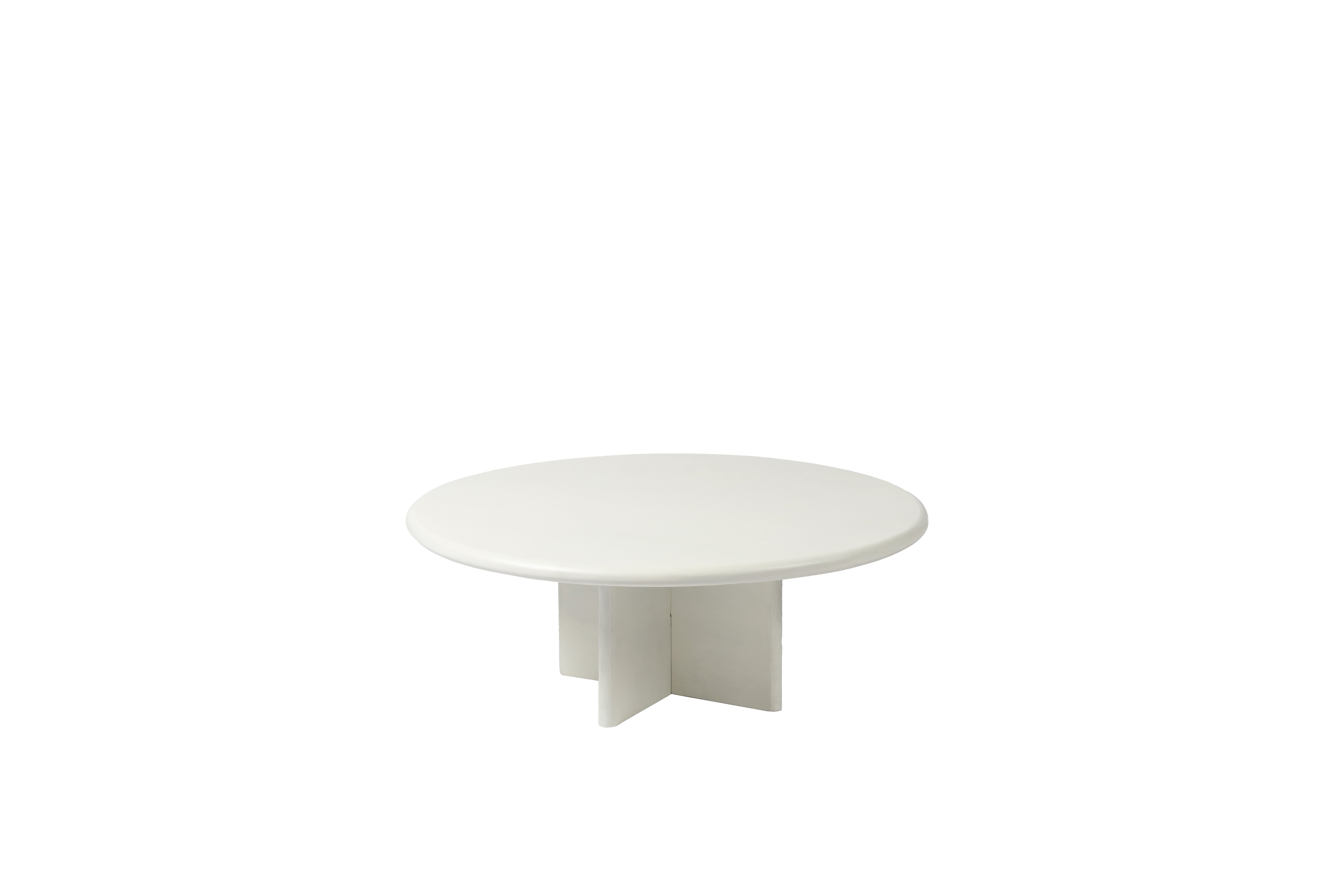 Table Basse Ronde / 80 cm - Blanc - Bois de Manguier