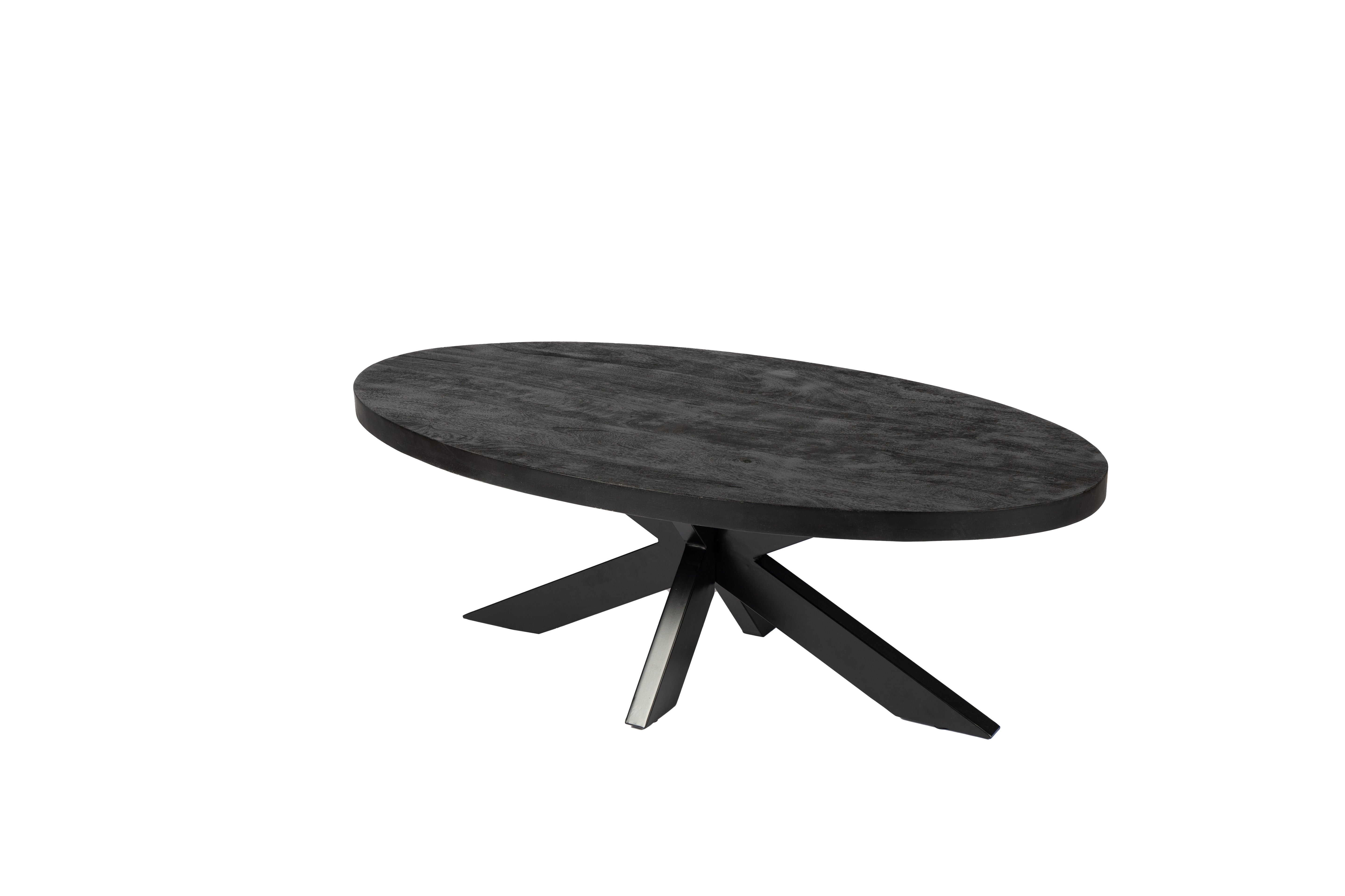 Ovale Salontafel - 130 cm - Zwart - Mangohout