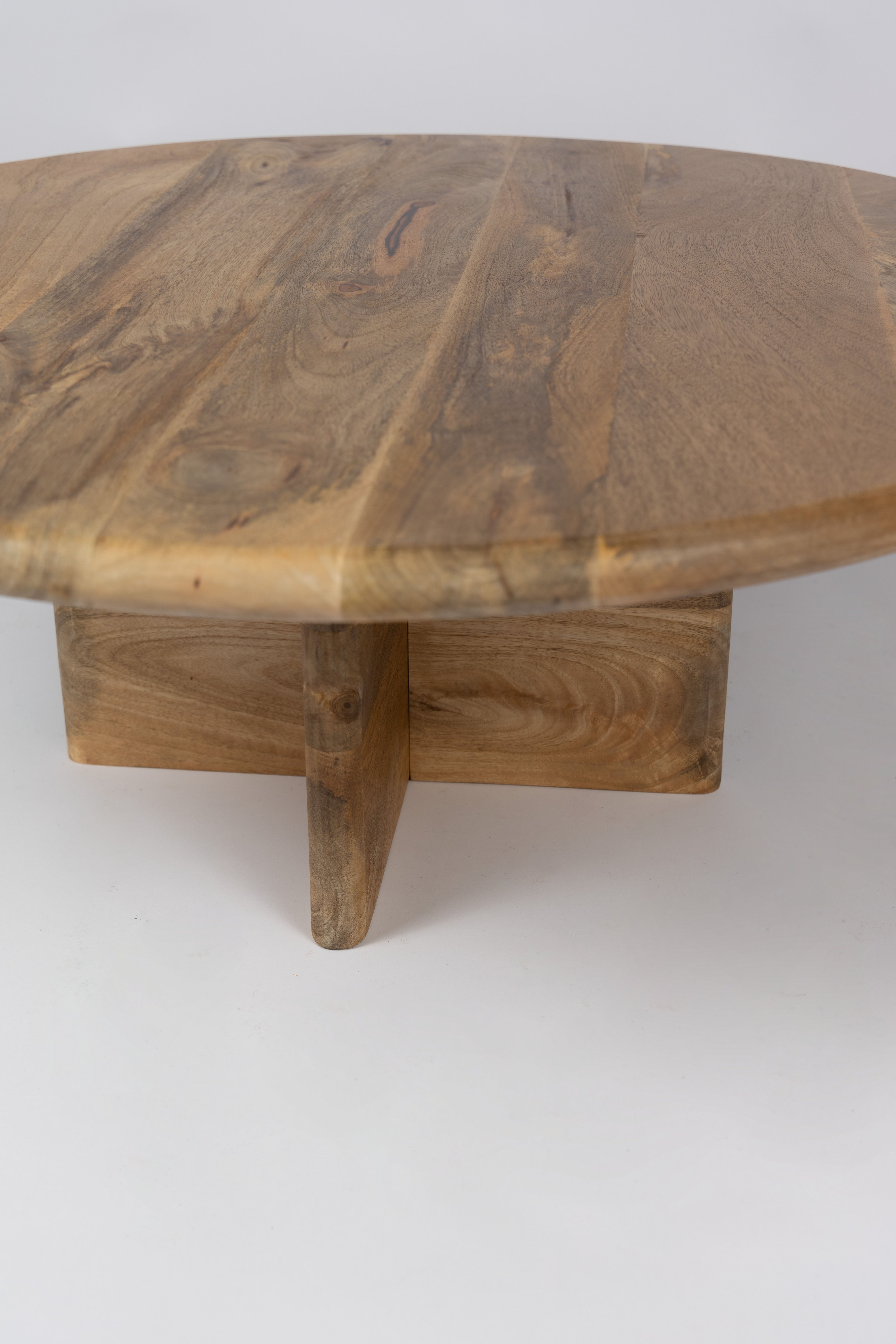 Table basse ronde / 80 cm - Naturel - Bois de manguier