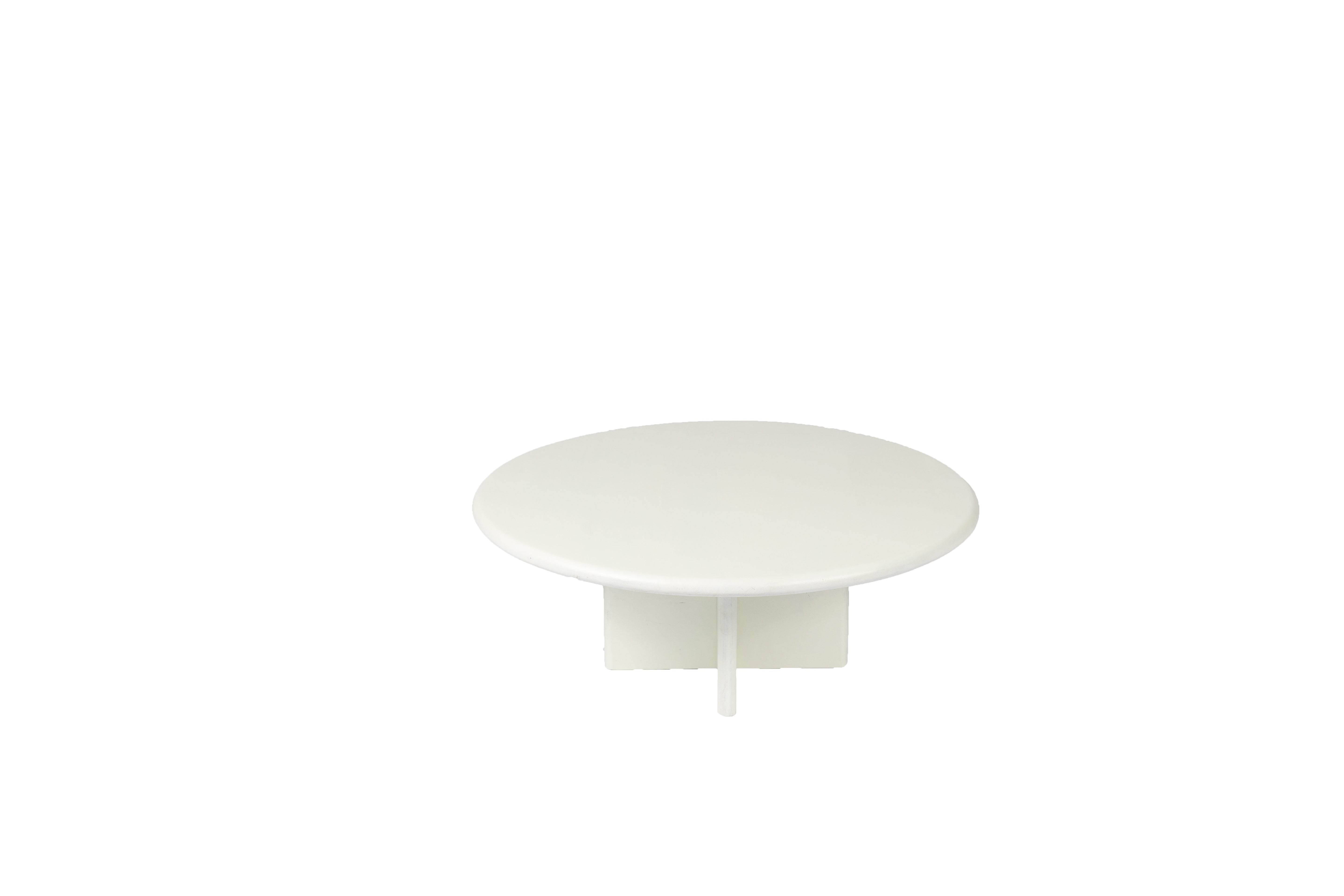 Table Basse Ronde / 80 cm - Blanc - Bois de Manguier