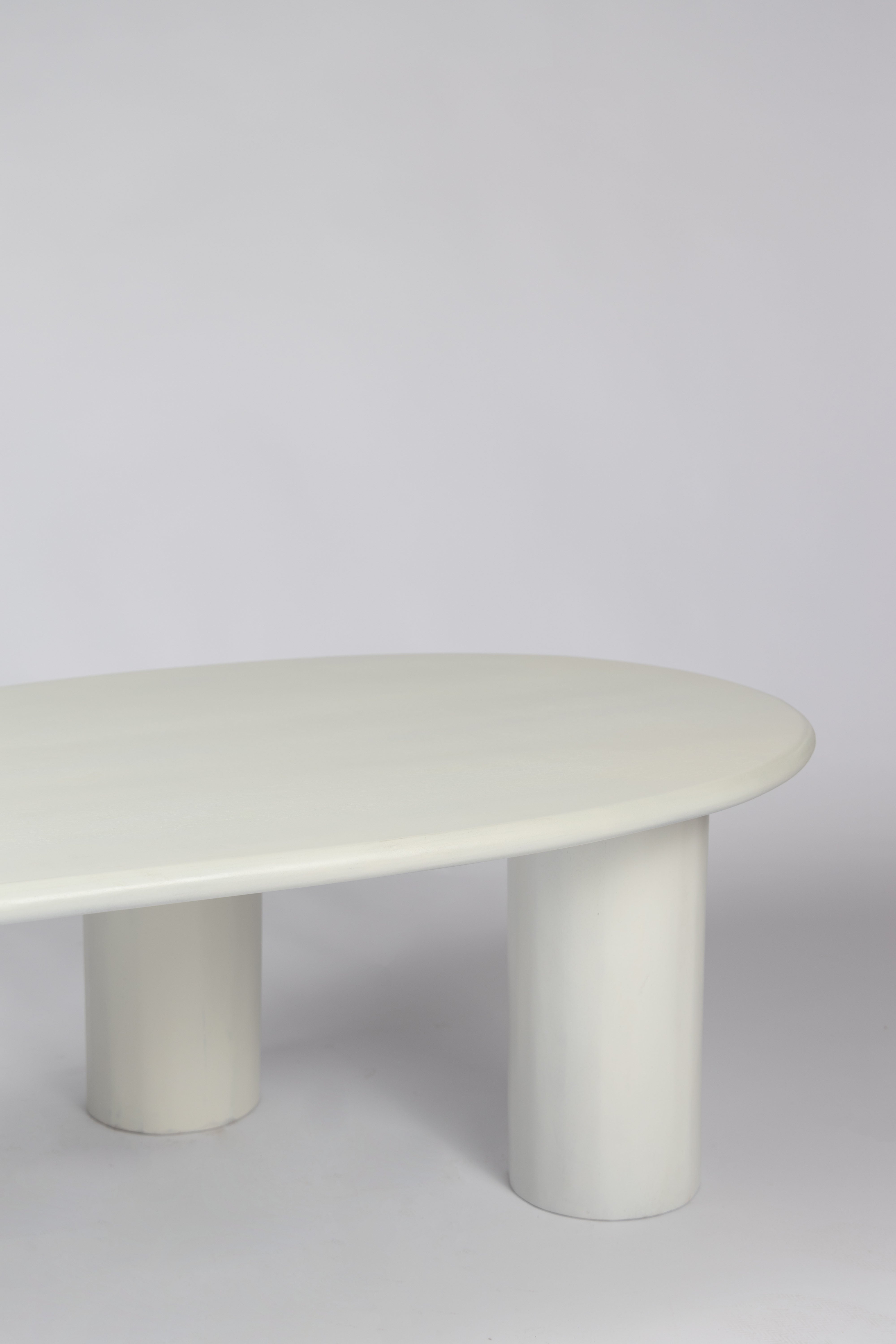 Table Basse Bio - 120 cm - Blanc - Bois de Manguier