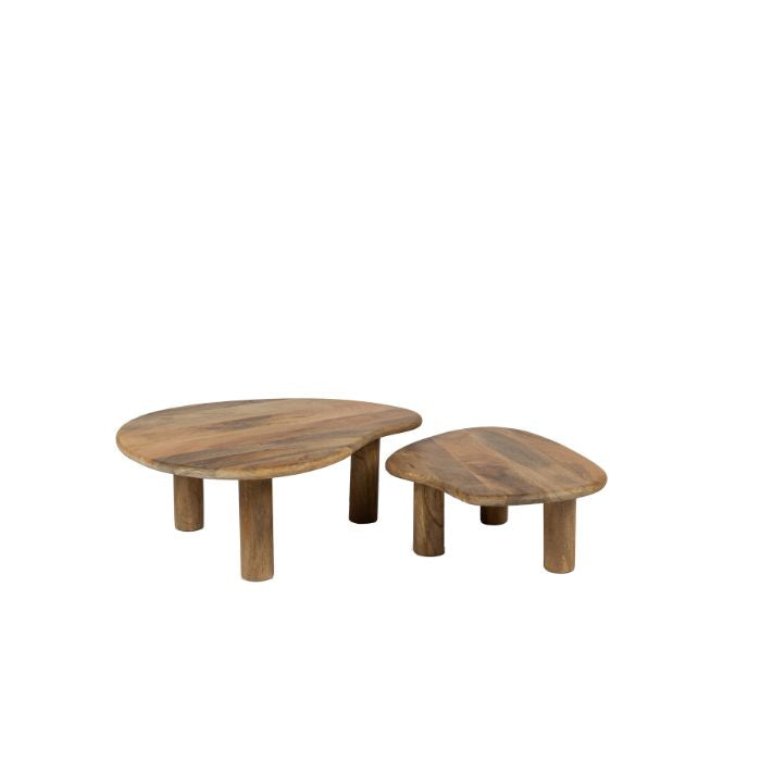 Table basse bio lot de 2 mangue 80/70 cm