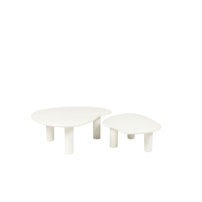 Table basse bio lot de 2 blanches 80/70 cm