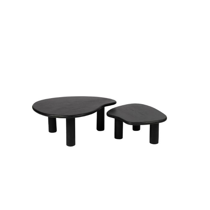 Table basse bio lot de 2 noires 80/70 cm